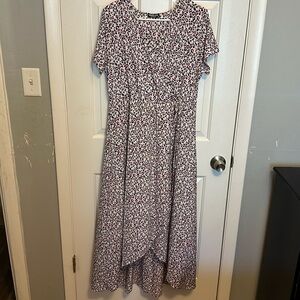 Heimish USA pink leopard print hi-low dress